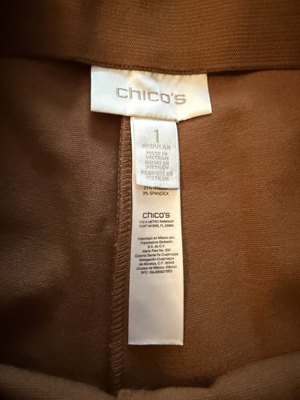 Chico's So Slimming Juliet Slim Trim Detail Pants, Brown, Size 1R (8R) Pockets - Picture 5 of 8